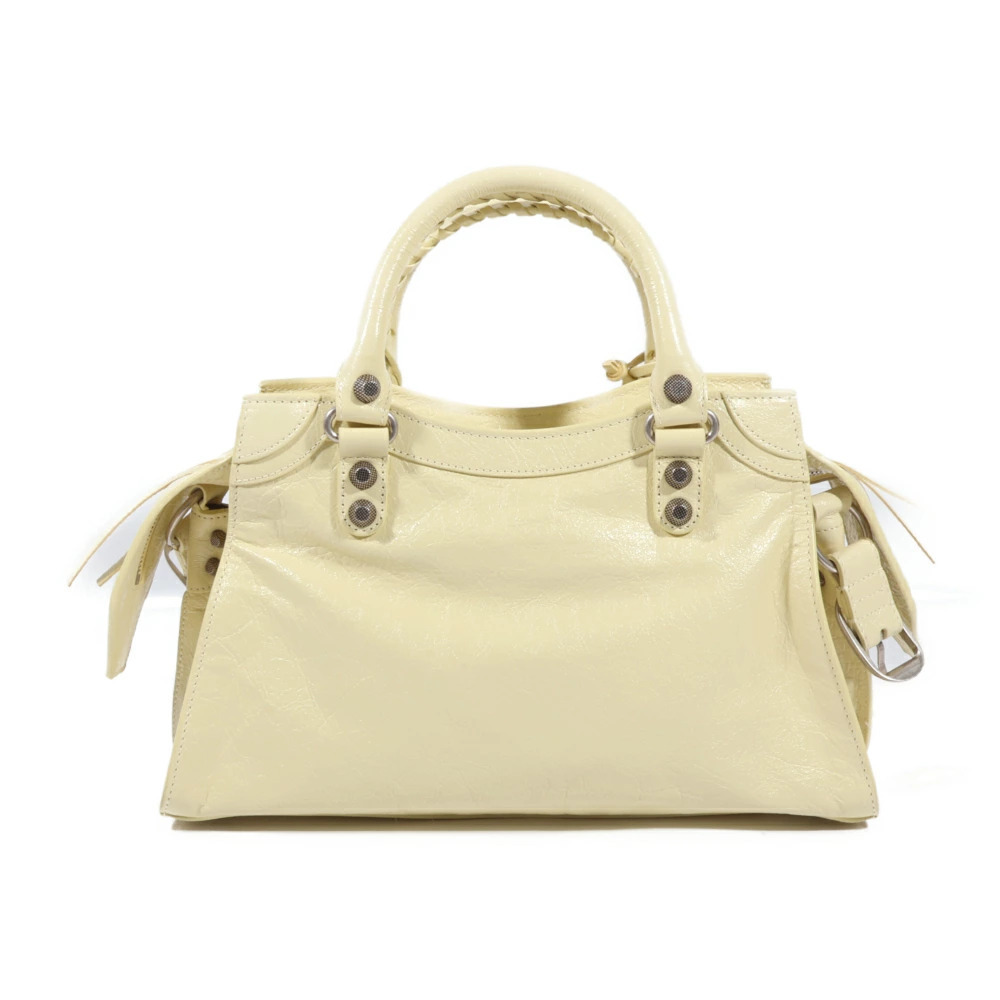 BALENCIAGA Neo Cagol City Handbag Shoulder Bag Leather Yellow - Picture 3 of 6